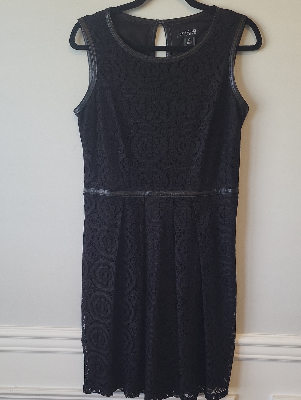 Enfocus Studio Black Lace Fit-and-Flare Mini Dress